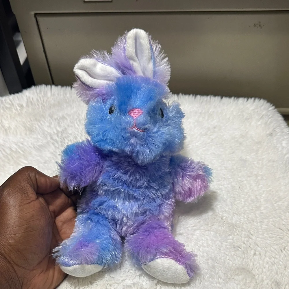 Fluffy Pet Bunny Toy - Blue and Purple